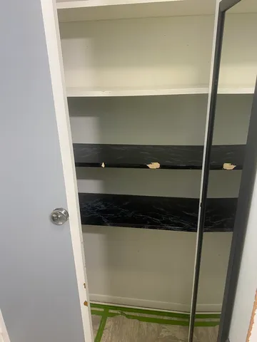 a bathroom with a sink and a shower