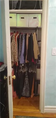 a close view of walk in closet