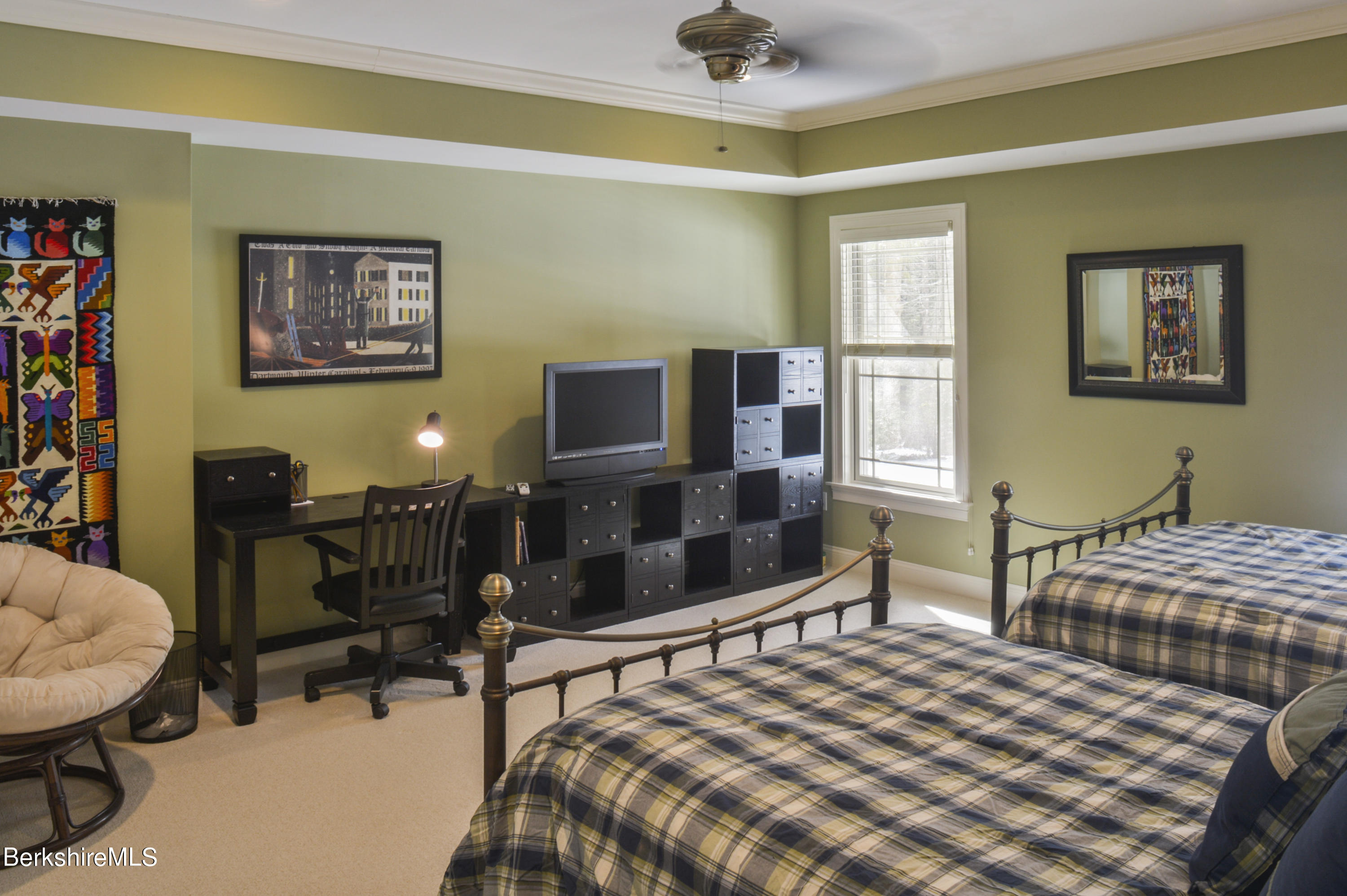 249 Woodmere Road Becket, MA 01223 - Photo 14 of 23 a bedroom with two beds and a desk