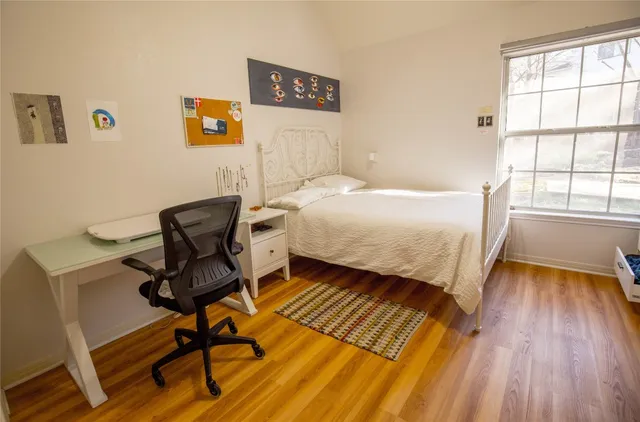 a view of a wooden door