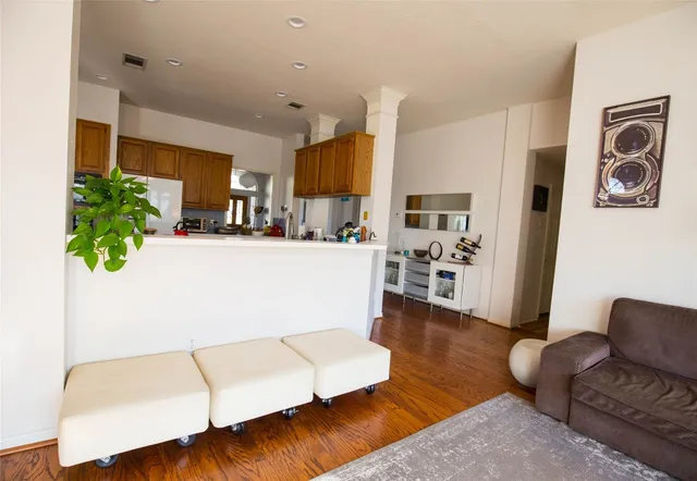 a living room with furniture and a couch