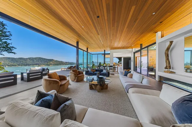 a view of a terrace with furniture