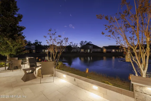 a view of a terrace with chairs