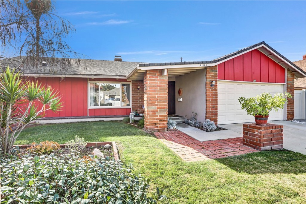 1103 Moonlight Summit Drive Diamond Bar, CA 91765 - Photo 3 of 31 Inviting ranch style facade with classic brick accents and a welcoming front lawn.