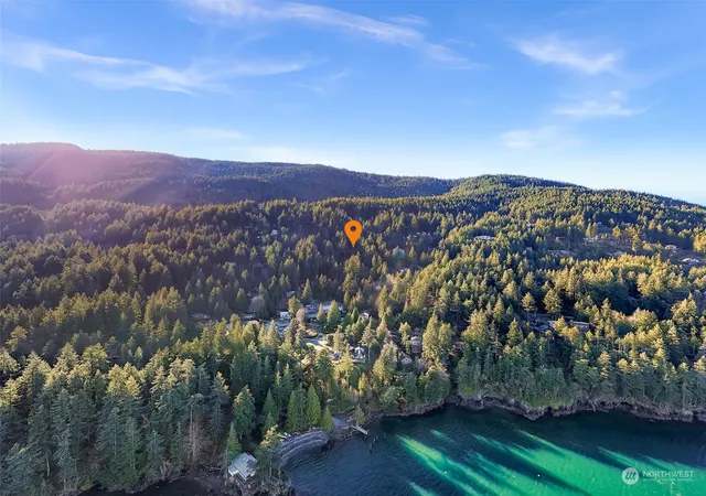 a view of a city with mountain