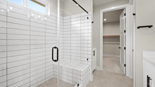 a bathroom with a shower