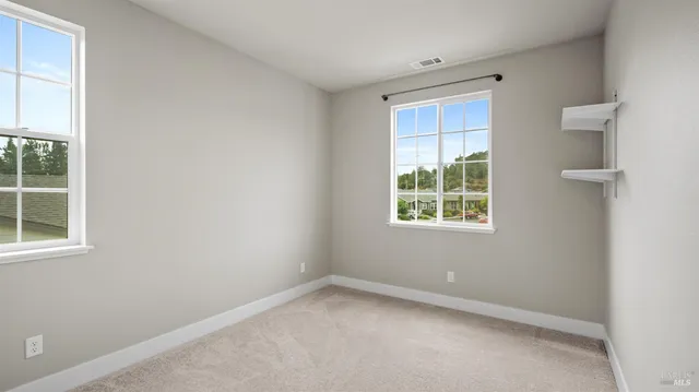 an empty room with a window