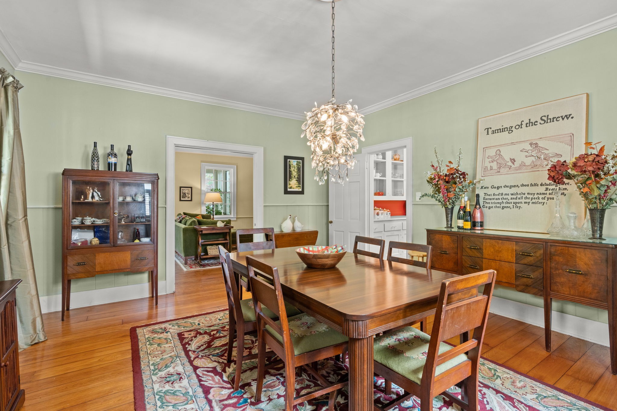 4117 Aberdeen Road Nashville, TN 37205 - Photo 13 of 46 a dining room filled chandelier and wooden floor