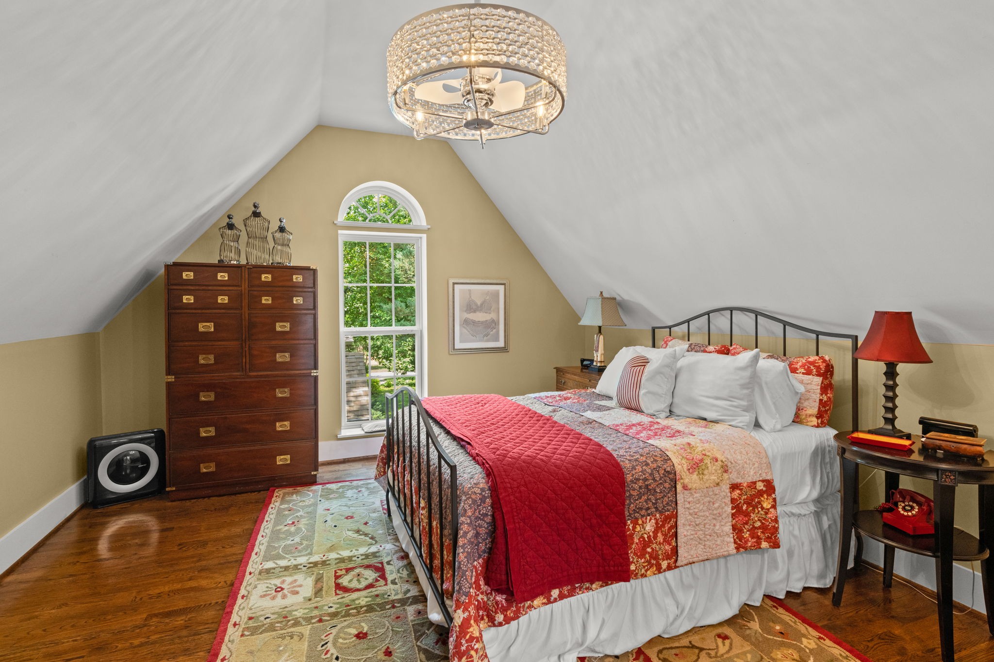 4117 Aberdeen Road Nashville, TN 37205 - Photo 29 of 46 a bedroom with a bed and a chandelier