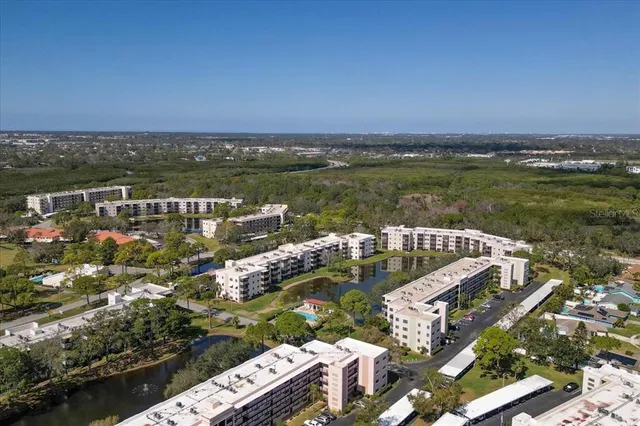 an aerial view of a city