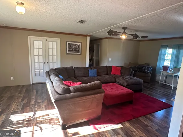 a living room with furniture