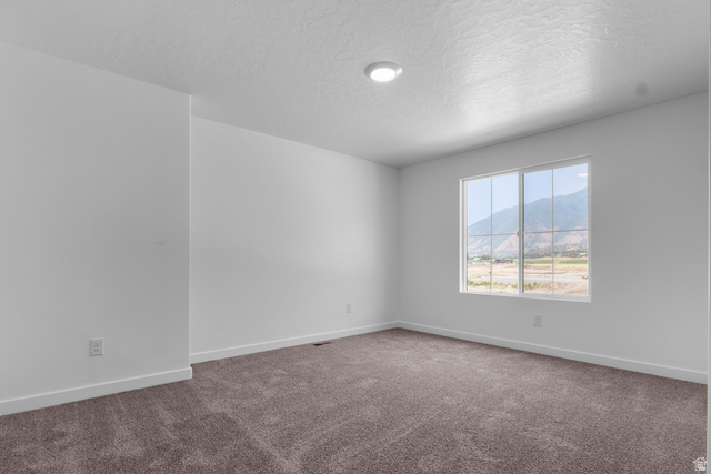 1355 West 2350 South, Unit 11 Perry, UT 84302 - Photo 18 of 39 Spacious room featuring neutral paint, brown carpet, white trim, recessed lighting, and a window with mountain scenery