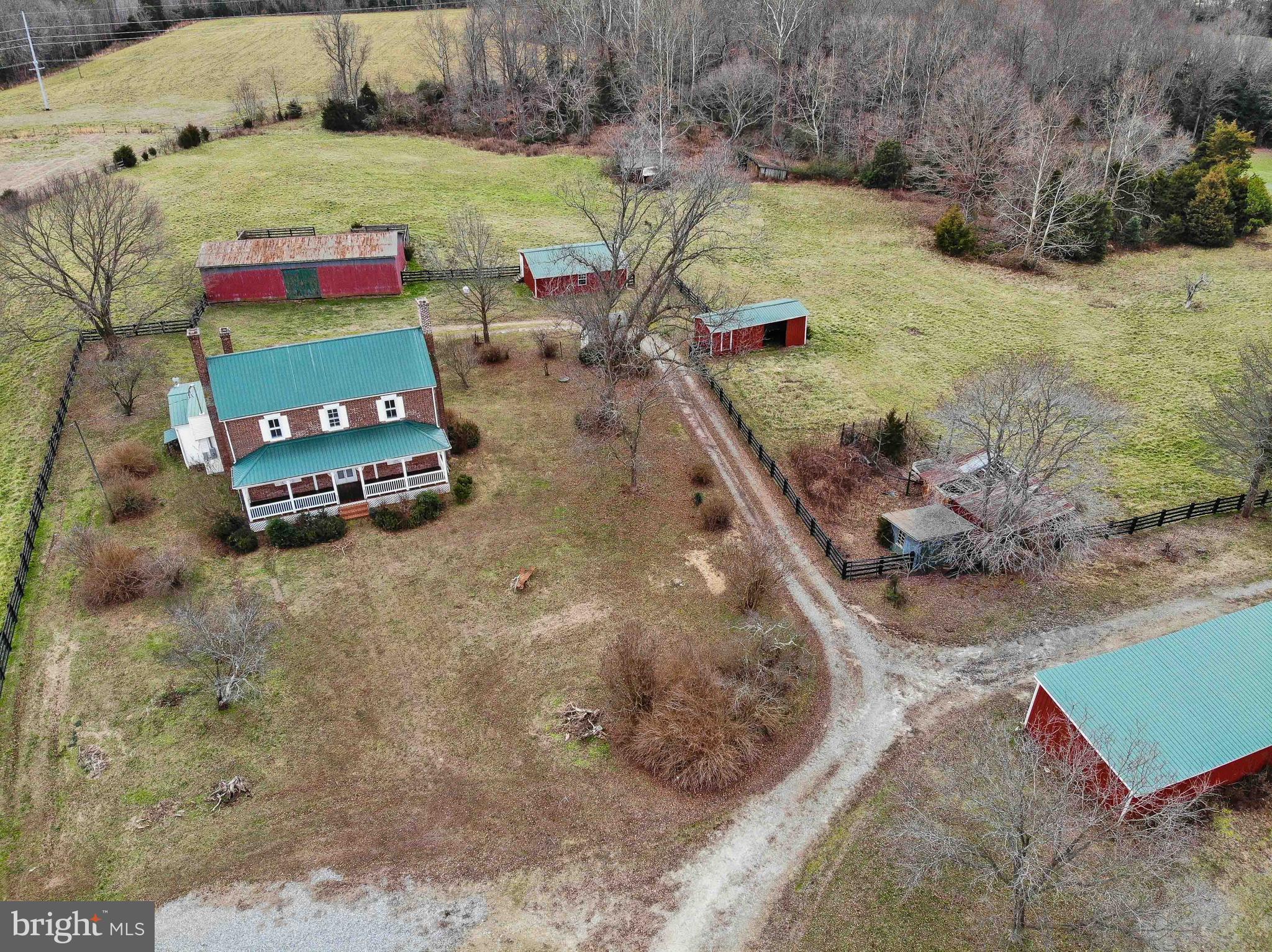 25208 Jerusalem Road Milford, VA 22514 - Photo 5 of 58 Aerial View of the House and 9 Outbuildings