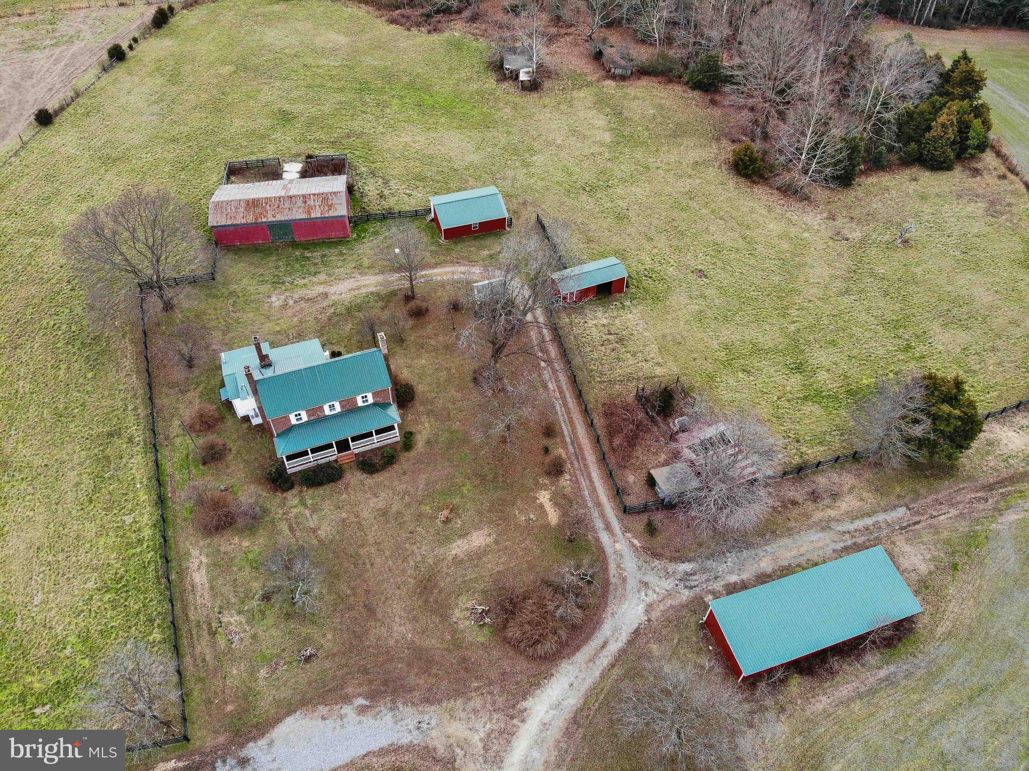 25208 Jerusalem Road Milford, VA 22514 - Photo 46 of 58 Aerial View of the House and 9 Outbuildings