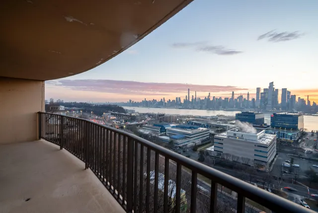 a view of city from balcony