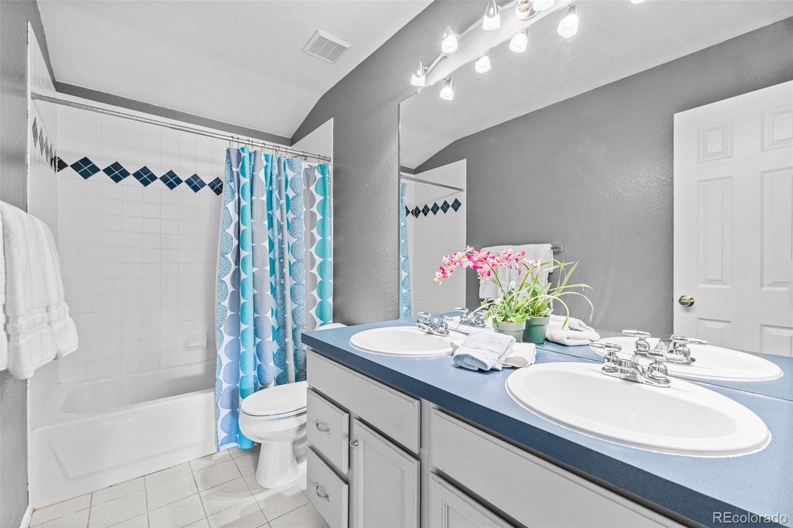 1735 Spring Water Lane Highlands Ranch, CO 80129 - Photo 36 of 50 a bathroom with a sink a toilet and shower