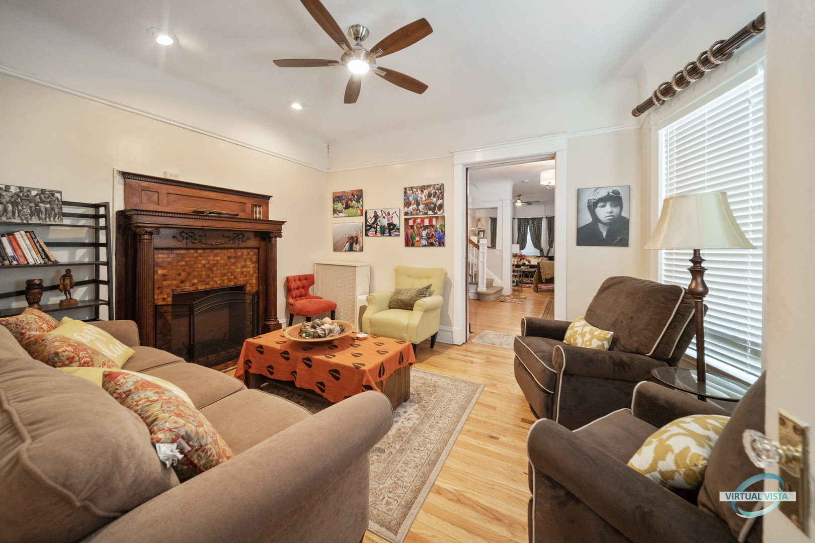 1529 East Marquette Road Chicago, IL 60637 - Photo 7 of 37 a living room with furniture and a fireplace