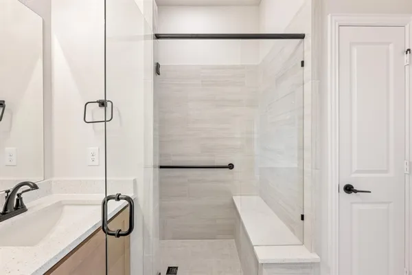 a bathroom with a shower