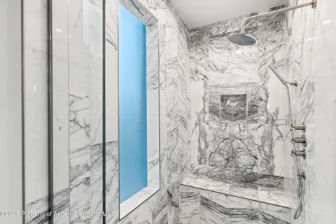 a bathroom with a shower