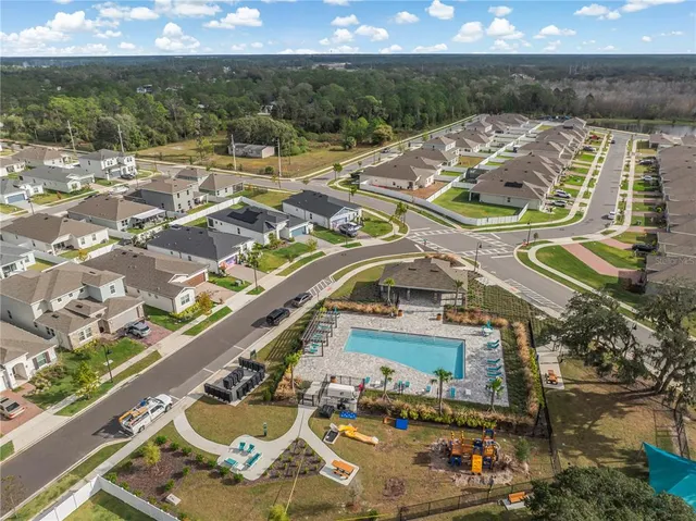a view of a yard with potted plants
