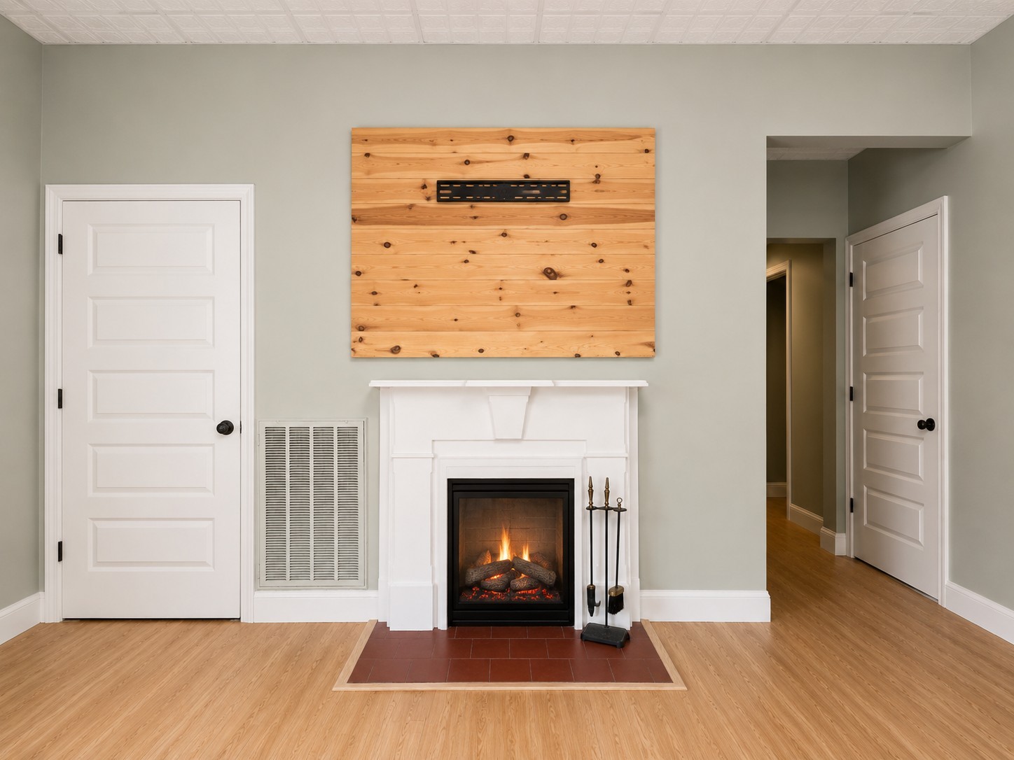 352 Main Street Cerulean, KY 42215 - Photo 15 of 32 an empty room with wooden floor fireplace and windows