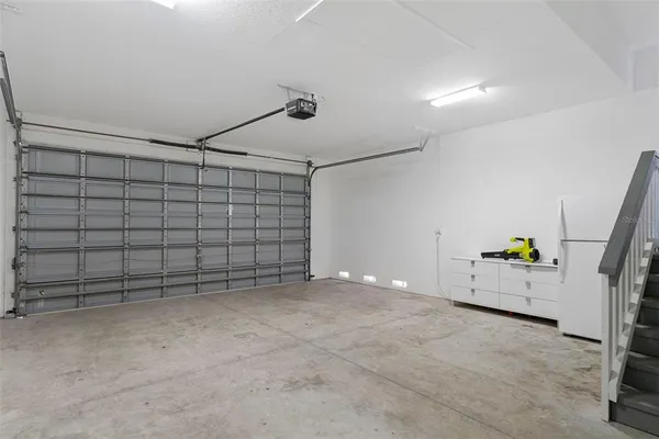 a view of a garage