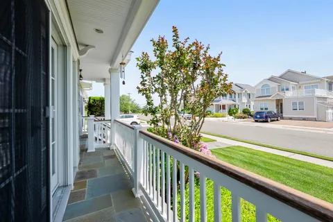 a view of a street from a balcony