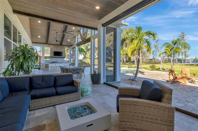 a view of a house with patio