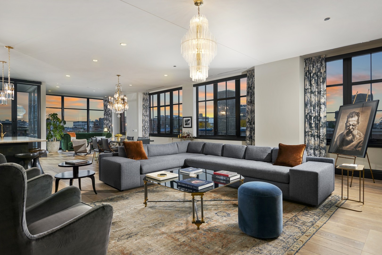 1109 West Washington Boulevard, Unit 5D Chicago, IL 60607 - Photo 4 of 21 a living room with furniture fireplace and a large window