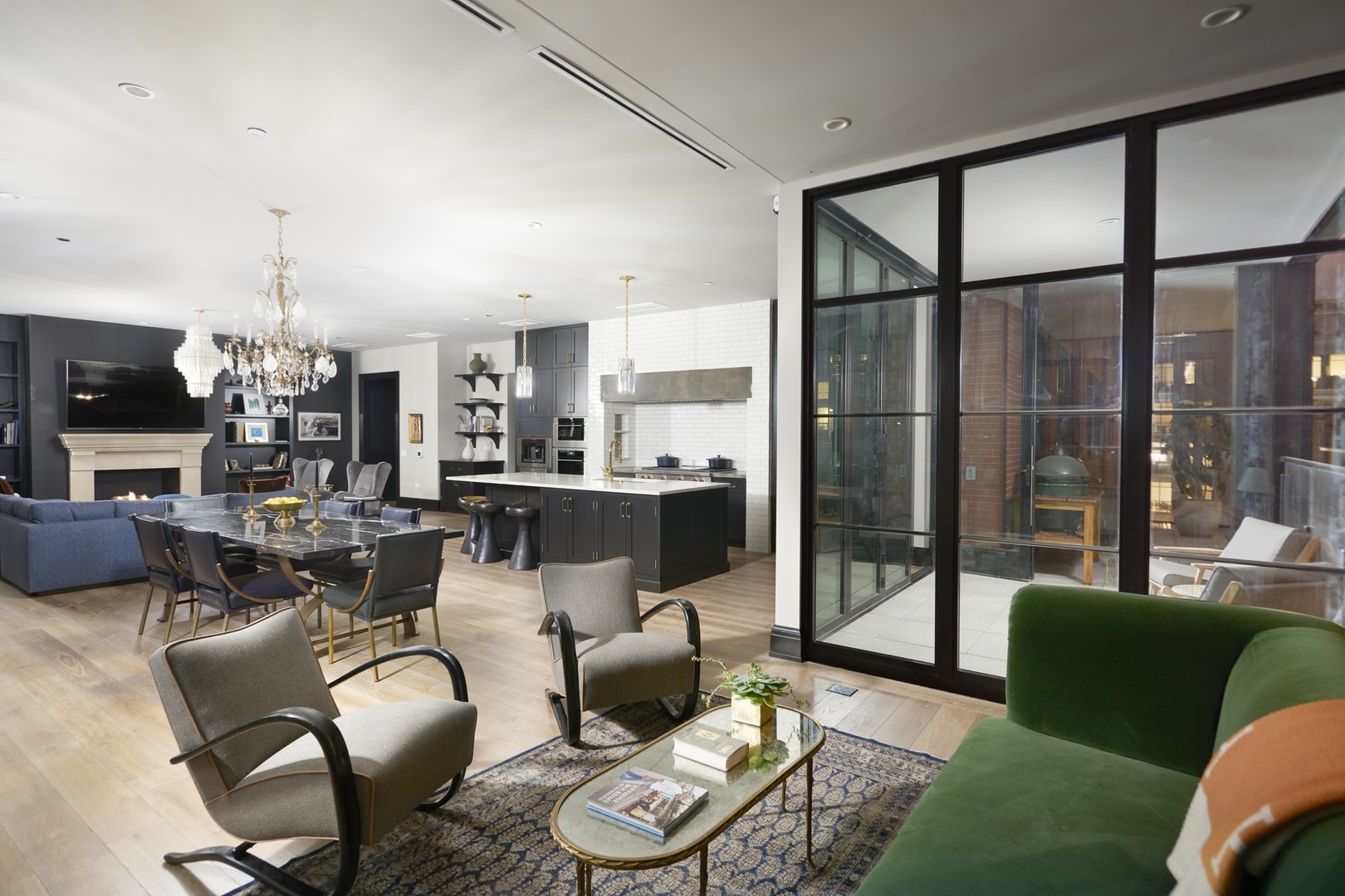 1109 West Washington Boulevard, Unit 5D Chicago, IL 60607 - Photo 9 of 21 a living room with furniture and a floor to ceiling window