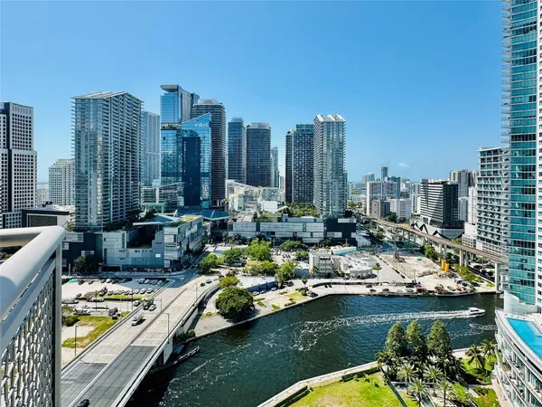 a view of a city with tall buildings