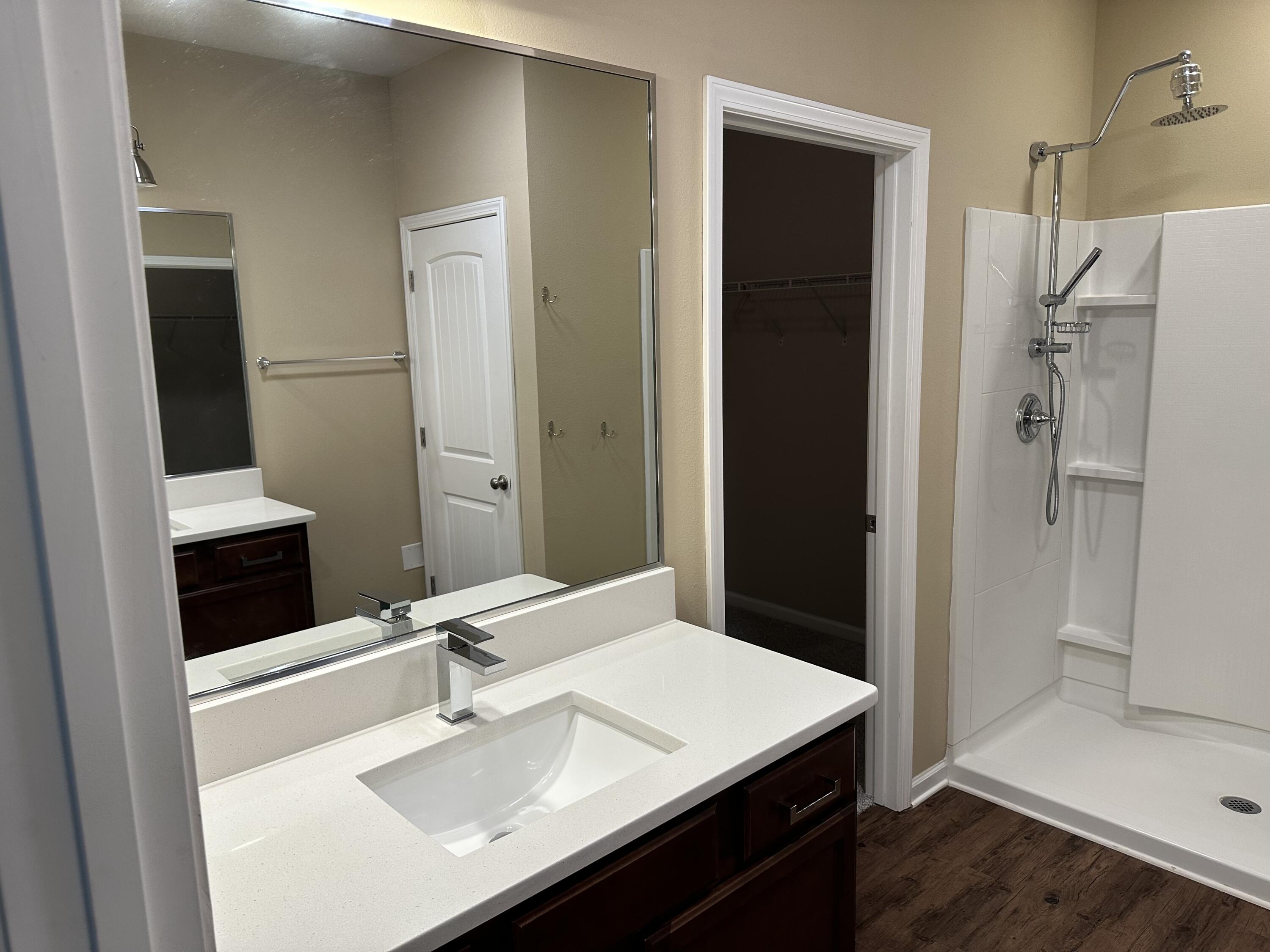 260 Cornelia Street Freeport, FL 32439 - Photo 21 of 31 a bathroom with a sink a shower and a mirror