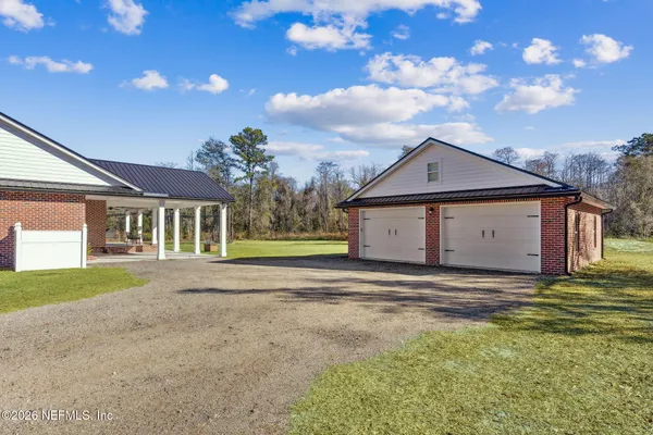 a park view with a slide