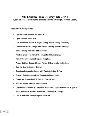 $1,995 | 106 London Plain Court, Cary, NC 27513