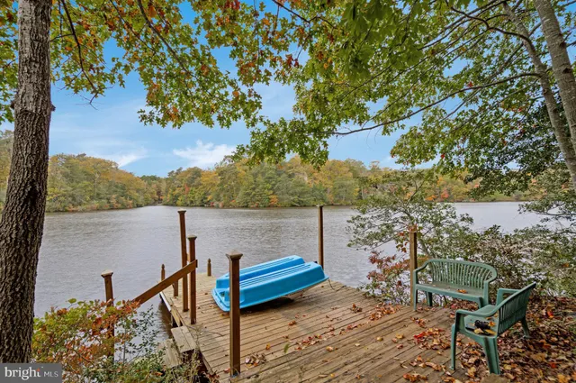 a view of a lake with a mountain