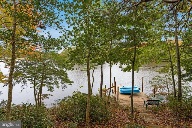 a house view with a lake view