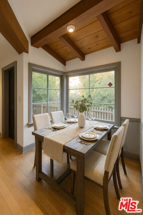 14807 Round Valley Drive Sherman Oaks, CA 91403 - Photo 24 of 25 a view of a dining room with furniture window and outside view