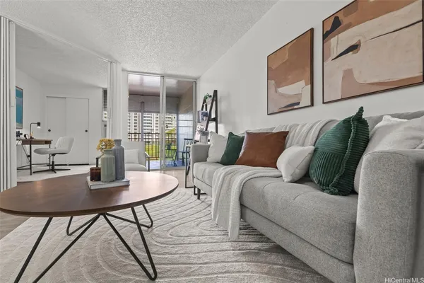 a living room with furniture