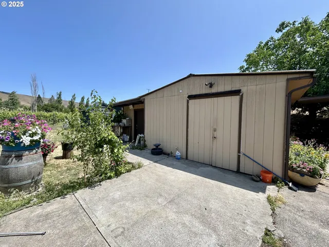 a view of a house with patio