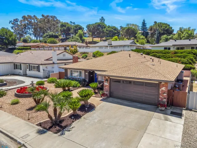 an outdoor view with patio