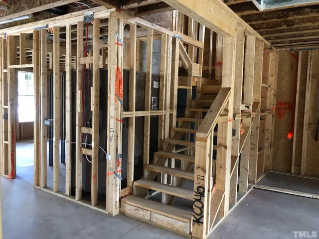 a view of a room with a window