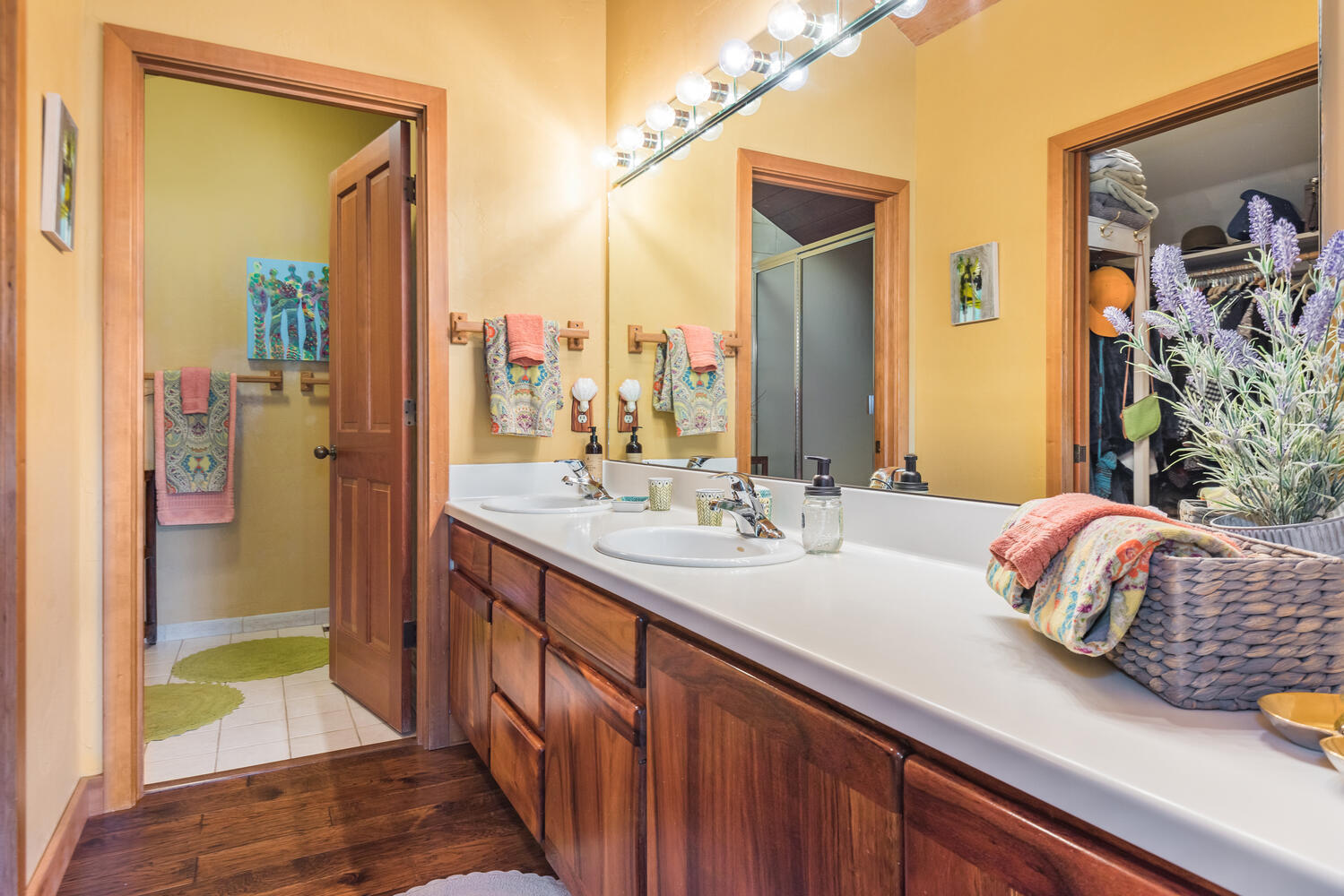 67895 Peterson Burn Road Sisters, OR 97759 - Photo 22 of 63 Primary suite bath with walk-in closet, double sinks, plus shower and commode room