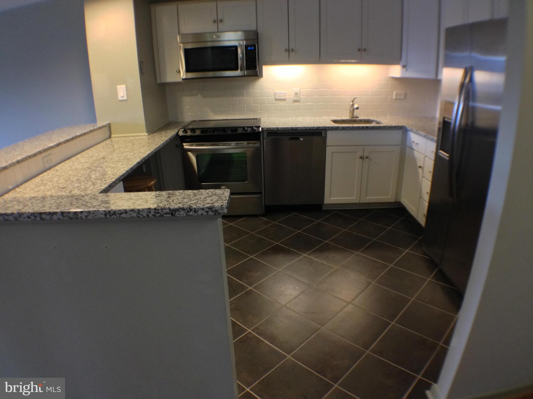 111 Hamlet Hill Road, Unit 902 Baltimore, MD 21210 - Photo 5 of 30 a kitchen with granite countertop a sink and a stove top oven