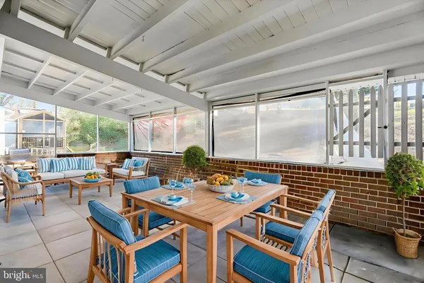 a outdoor space with furniture