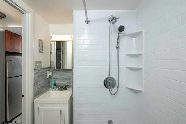 a bathroom with a shower