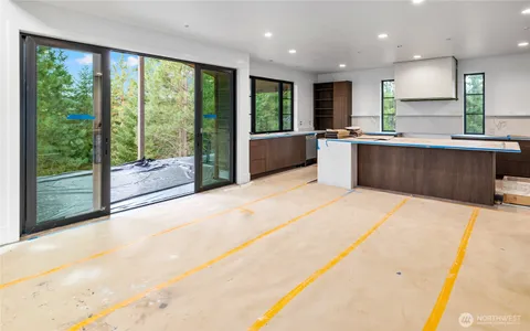 a living room with a large window
