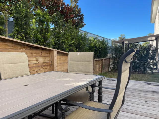 a view of balcony with seating space