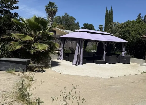 a street view with patio