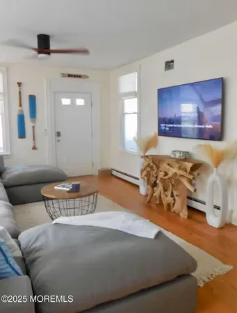a living room with furniture