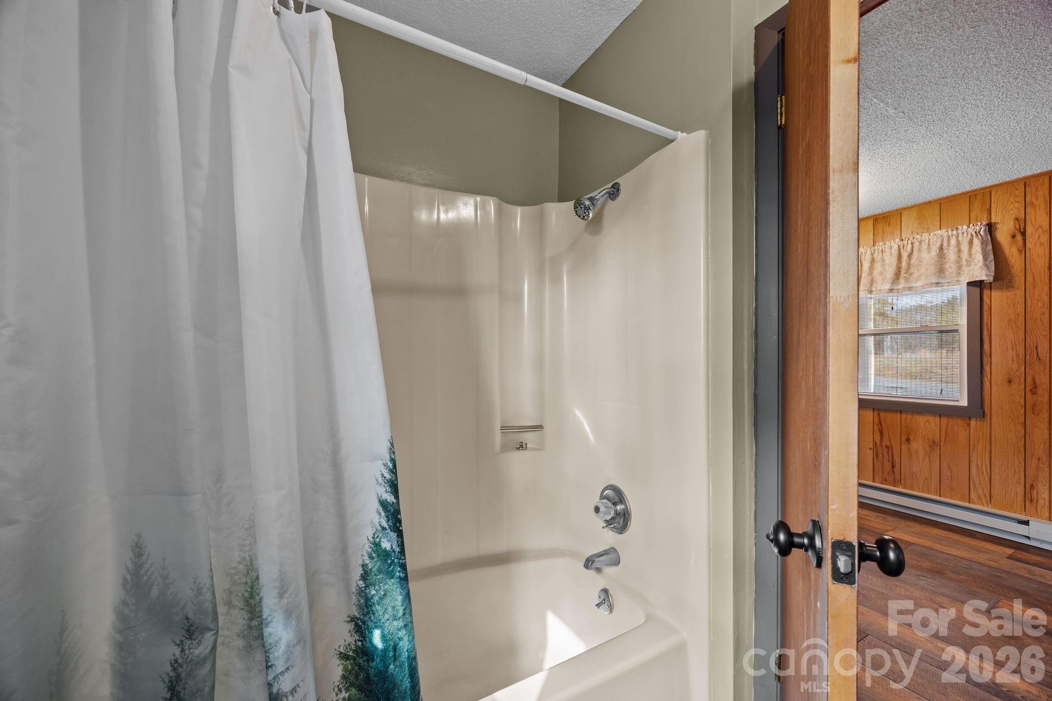 1169 Rickman Creek Road Franklin, NC 28734 - Photo 19 of 43 a bathroom with a shower and a tub